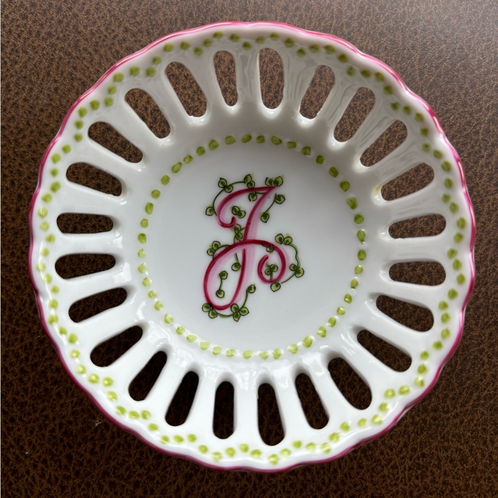 Ann Marie Murray PORCELAIN INITIAL BONBON DISH